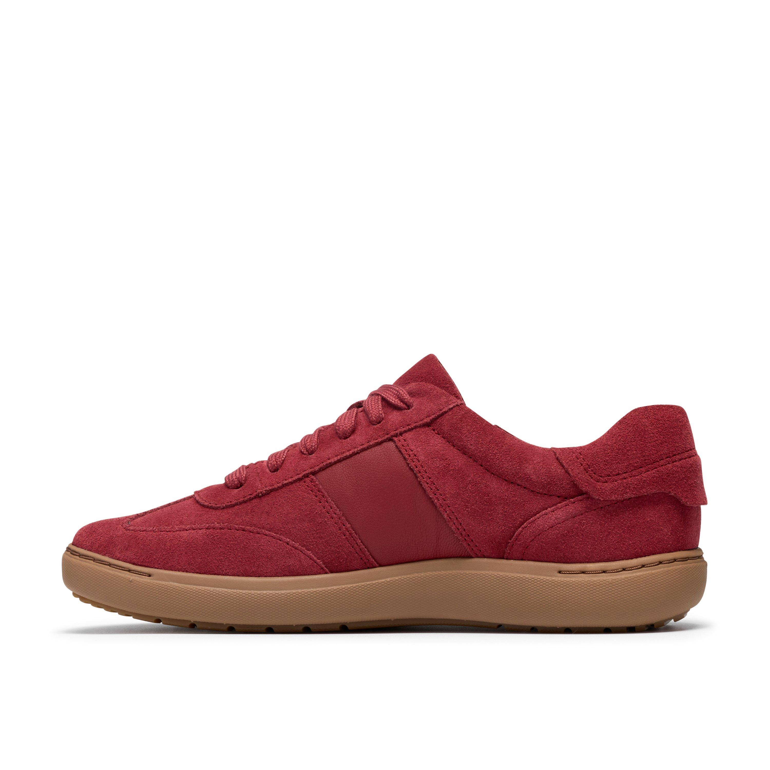 Nalle Lightweight Zip Sneaker in Red Suede
