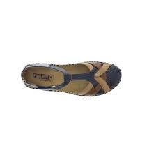 Vallarta Woven T-Strap in Navy Blue