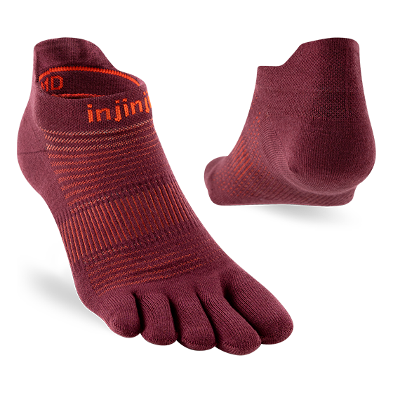 Lightweight No Show Toe Socks in Mahogany