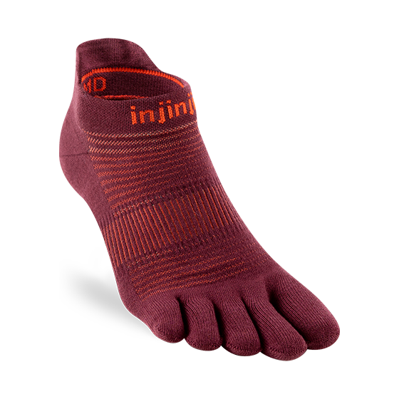 Lightweight No Show Toe Socks in Mahogany