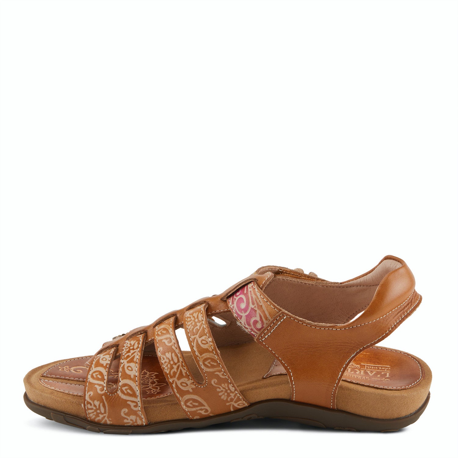 Actionetta Gladiator Sandal in Camel Multi