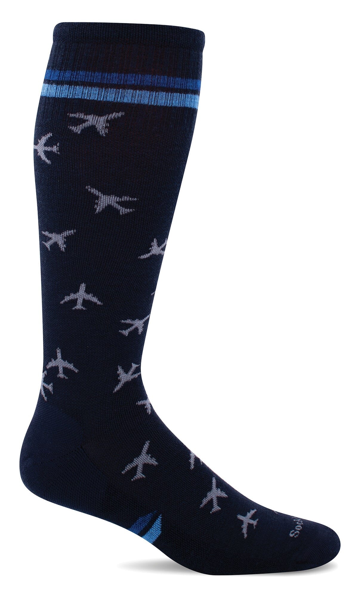 In Flight Moderate Graduated Compression Sock in Navy
