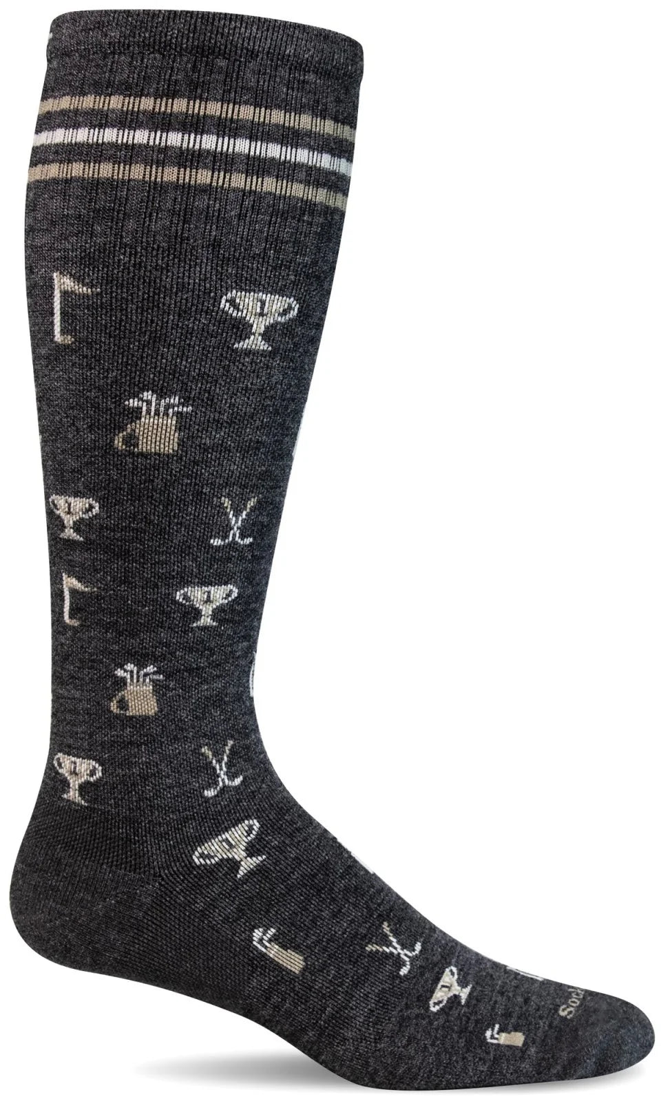 Tournament Moderate Graduated Compression Socks in Charcoal