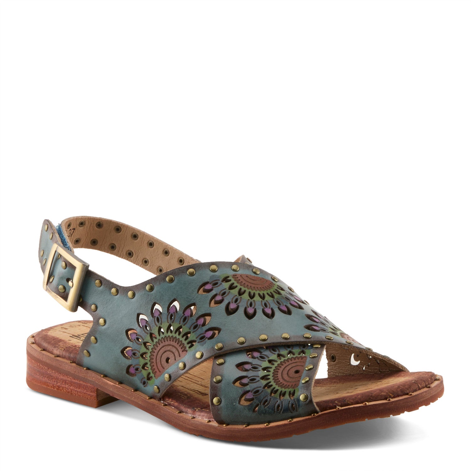 CrossRoads strappy Sandal in Grey Multi