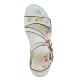 Anneka Refreshing Tri-Strap adjustable sandal in White Multi