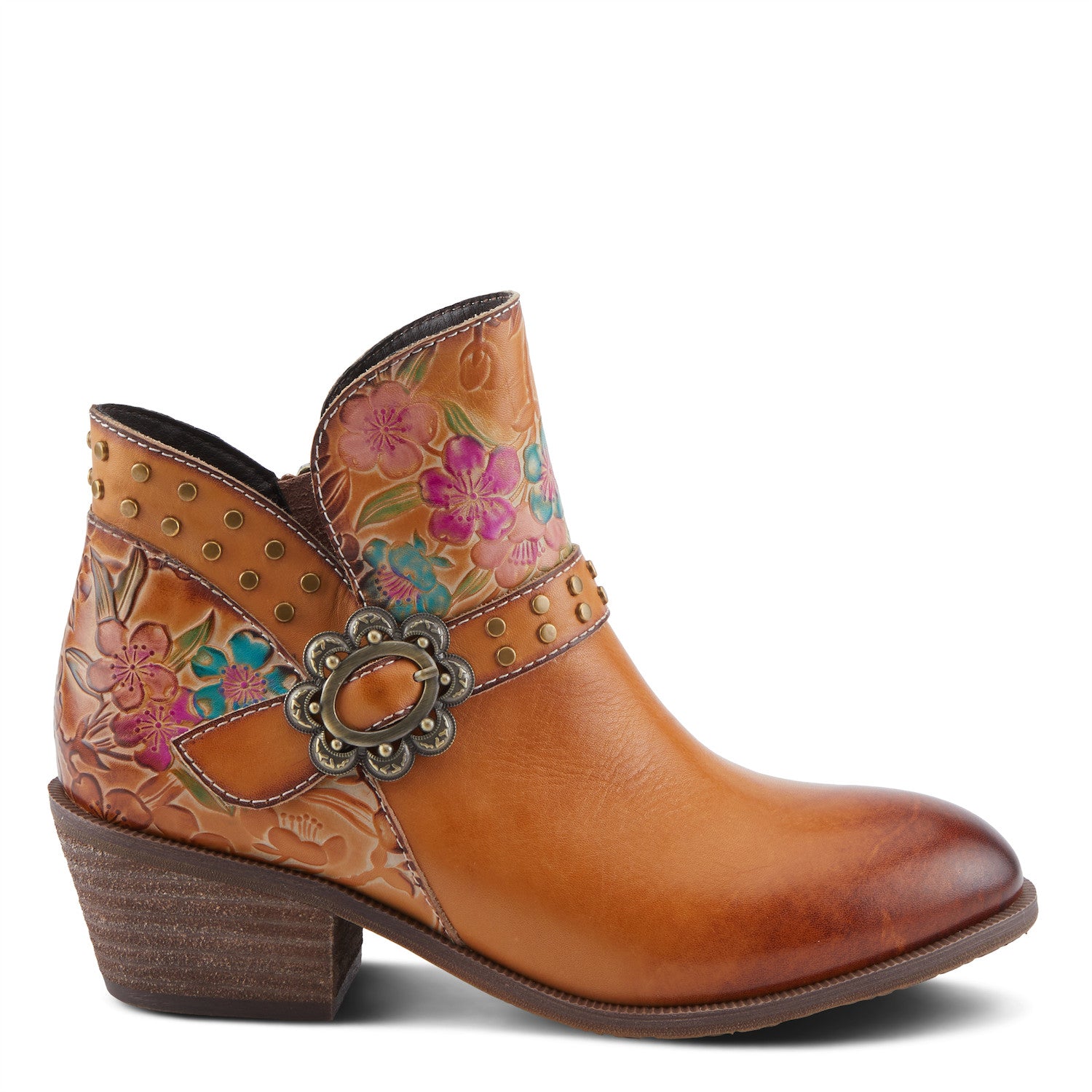 DaintyLady prairie flower Boot in Camel Multi