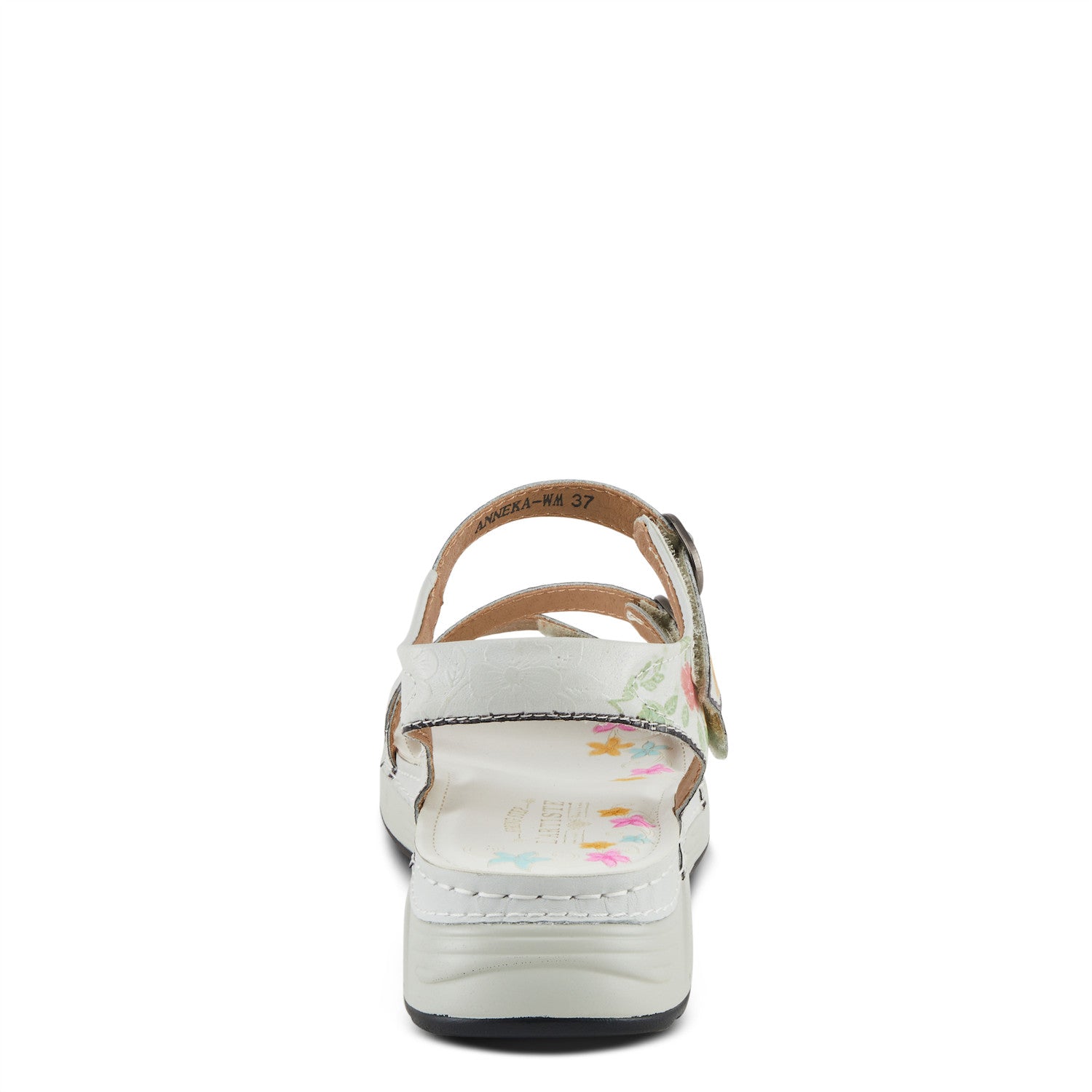 Anneka Refreshing Tri-Strap adjustable sandal in White Multi