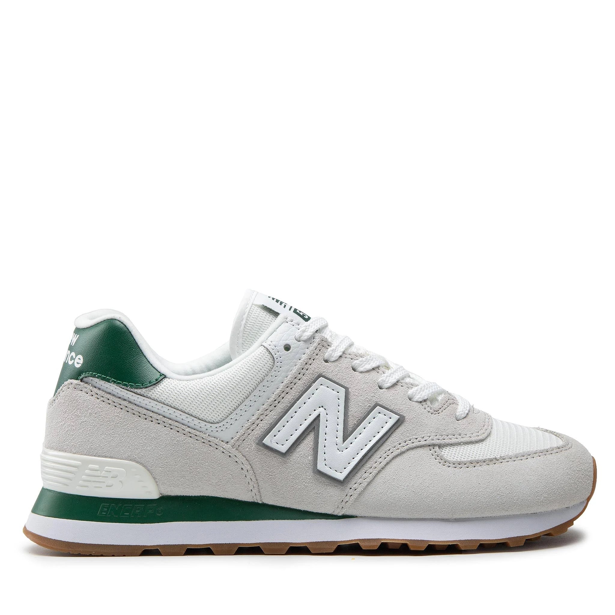 Classic 574 White with Green Gum Lifestyle Sneaker