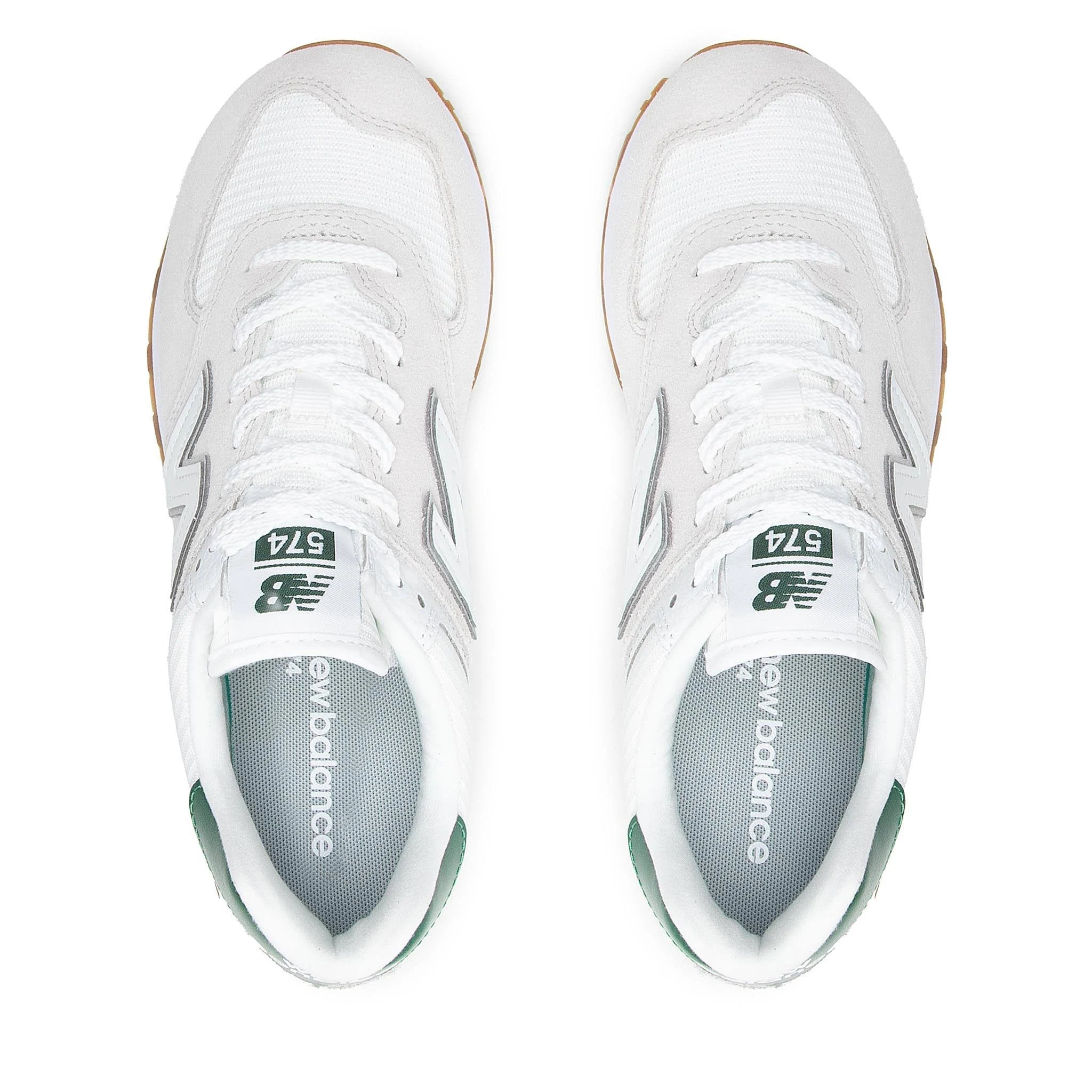 Classic 574 White with Green Gum Lifestyle Sneaker