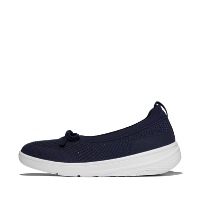 Super-Q Knit Ballet Flats Mary Jane in Metallic Midnight Navy