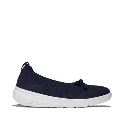 Super-Q Knit Ballet Flats Mary Jane in Metallic Midnight Navy