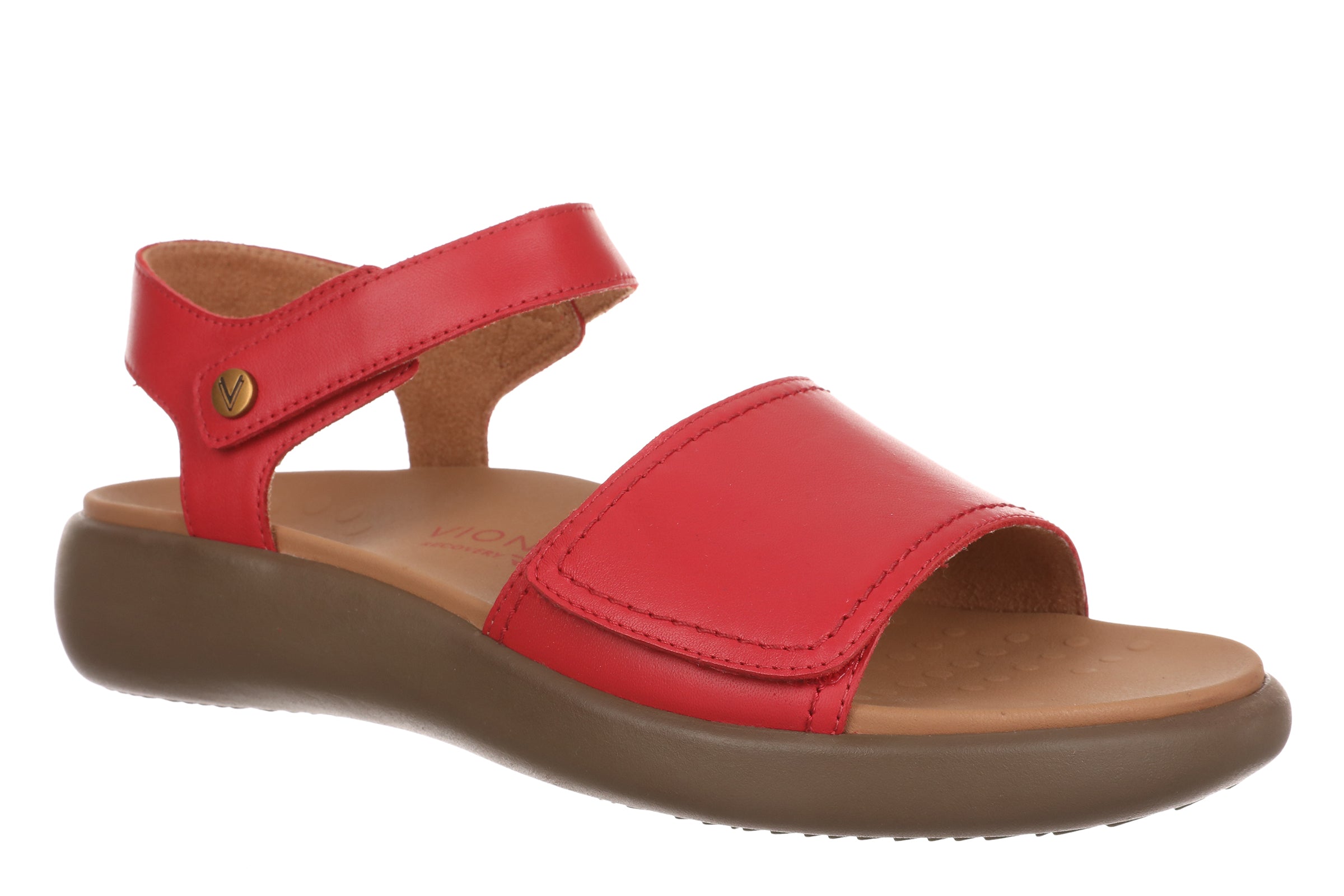 Awaken Recovery Adjustable Walking Sandal in Red