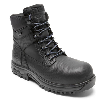 8000 Works 6 Inch Textured Plain Toe Boot D Width in Black