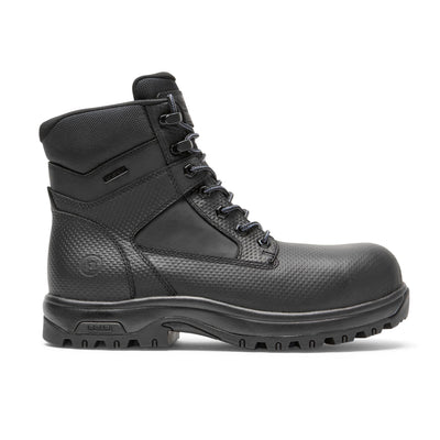 8000 Works 6 Inch Textured Plain Toe Boot D Width in Black
