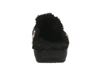 Gemma II Flannel Cloth Slipper in Black/ White