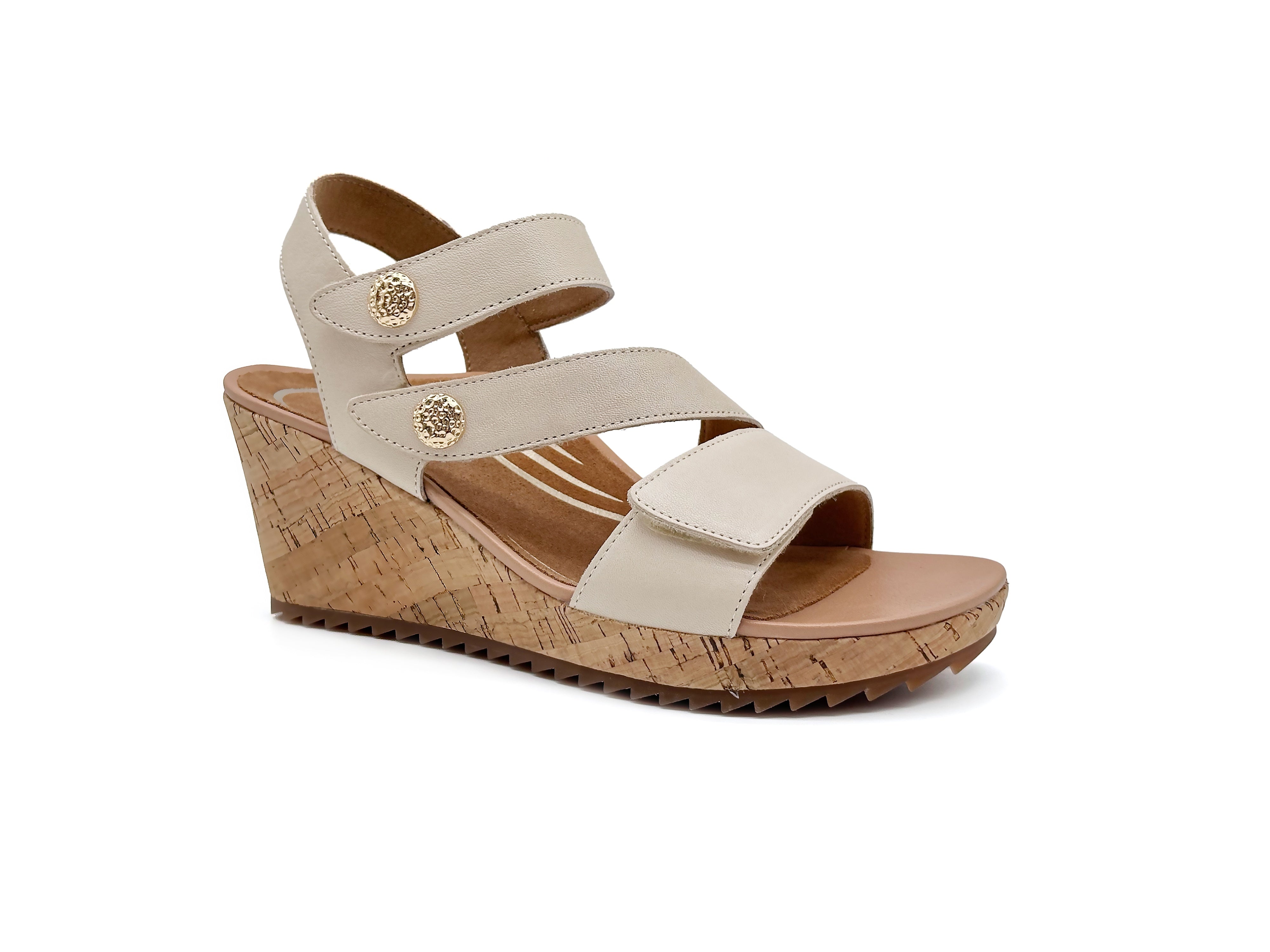 Madelyn Quarter Strap Wedge in Off White