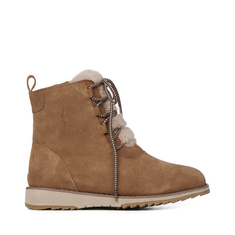 Bernice Lace Up Ankle Boot in Chestnut