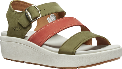 Ellecity Wedge Walking Sandal in Martini Olive/Baked Clay CLOSEOUTS