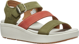 Ellecity Wedge Walking Sandal in Martini Olive/Baked Clay
