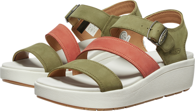 Ellecity Wedge Walking Sandal in Martini Olive/Baked Clay CLOSEOUTS