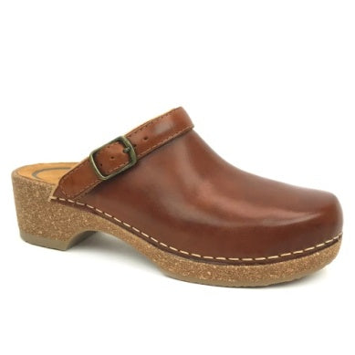 Beckie Cork Clog with Convertible Sling Back in Cognac
