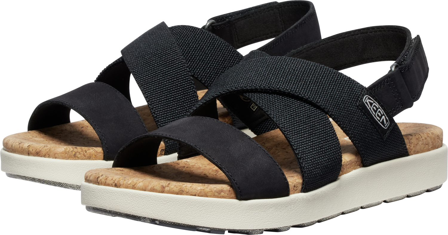 Elle Criss Cross Walking Sandal in Black/Birch