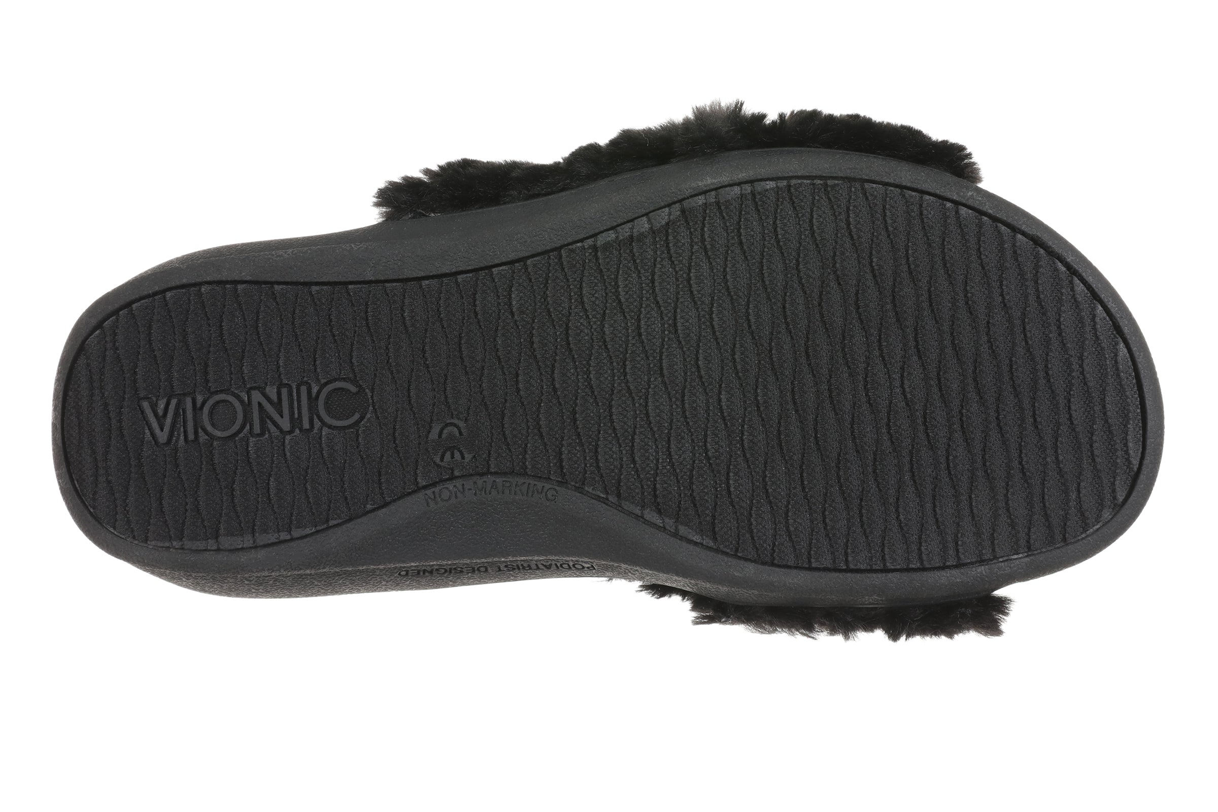 Relax II Open-Toe Slipper in Black Sherpa