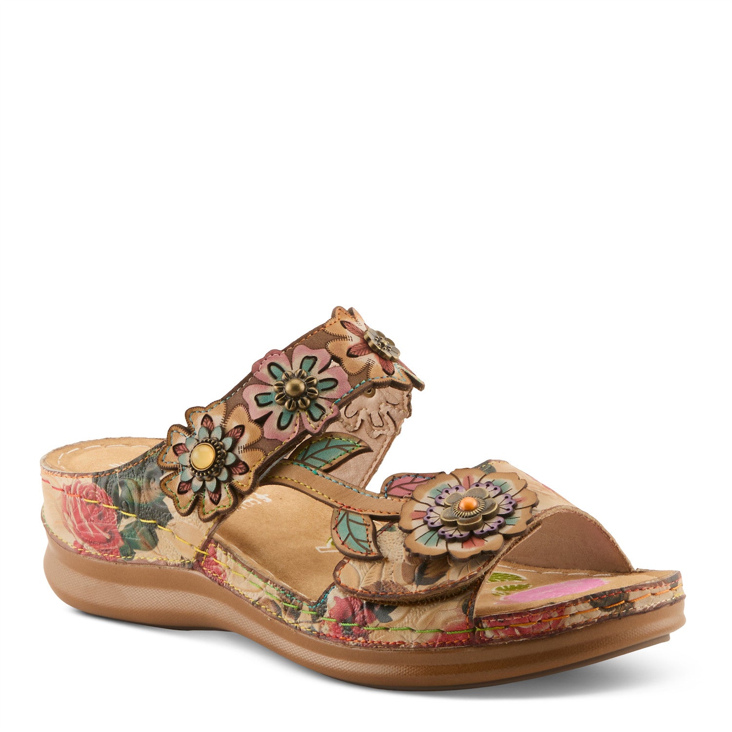 Feelsgreat Chic Wedge Sandal in Beige Multi