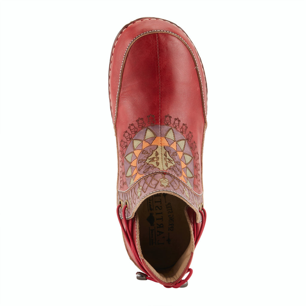 Windermere Bootlet Slipon in RedMulti Tenni Moc's Shoe Store