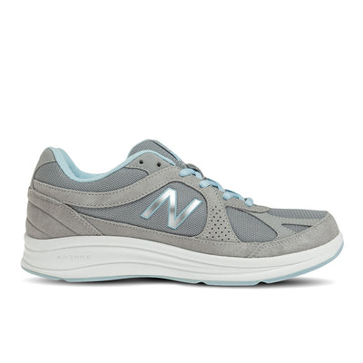 Women's Walking 877 Lace Up Shoe in Silver CLOSEOUTS