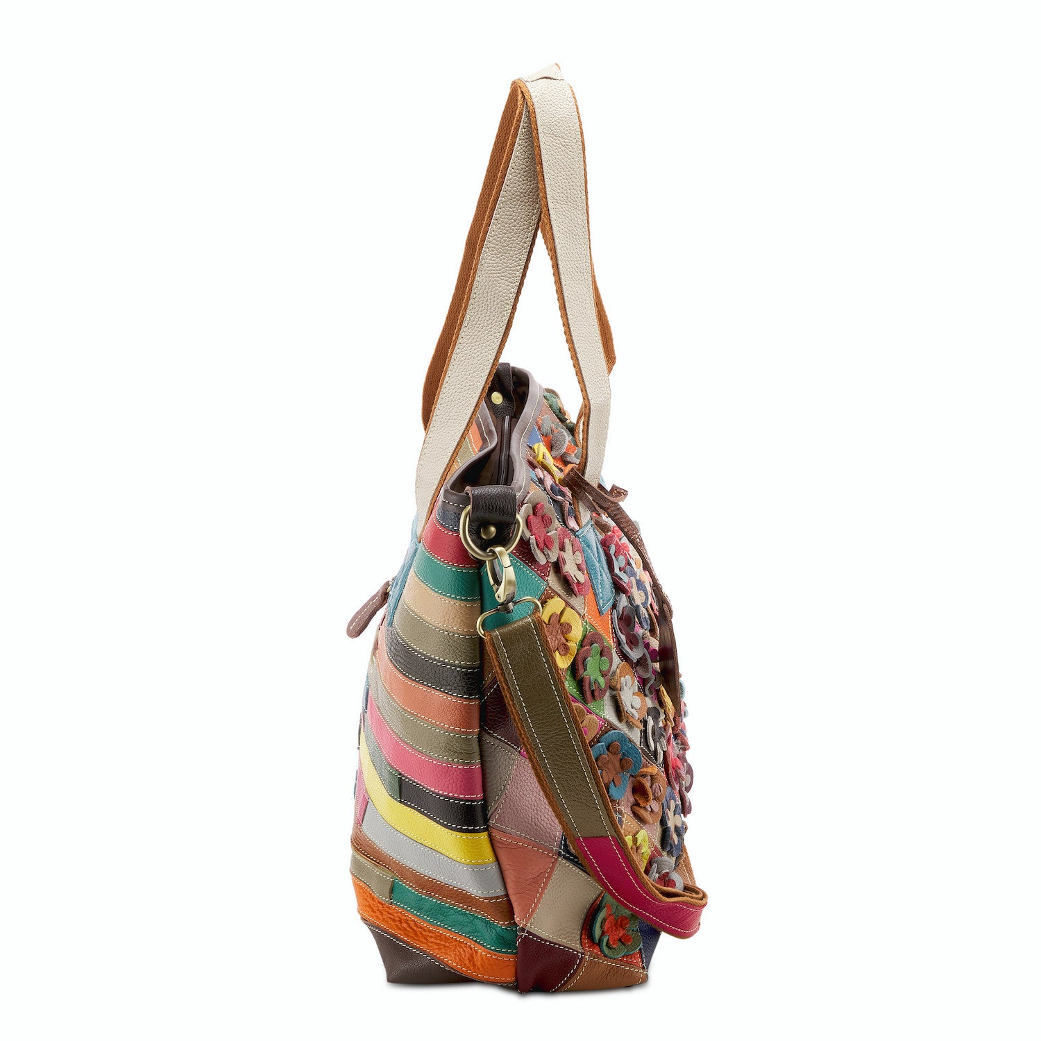 HB Applique Shoulder Bag in Rainbow Leather