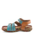 Anewtrio Hand Painted Strappy Sandal in Turquoise Multi