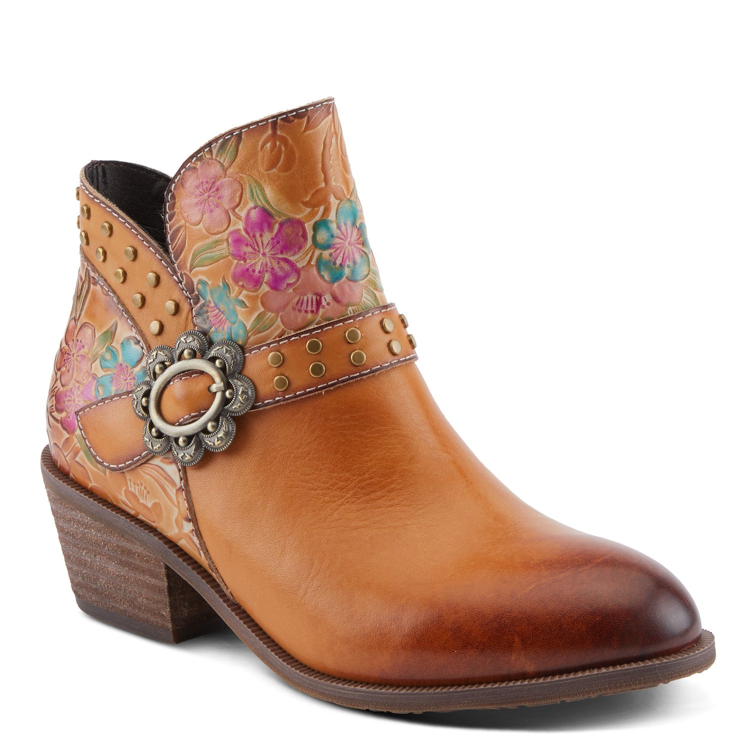 DaintyLady Floral Prairie Boot in Camel Multi