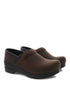 The Professional Wide Clog in Antique Brown Leather