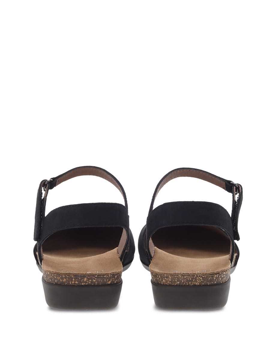 Rowan Closed Toe Sandal in Black Nubuck