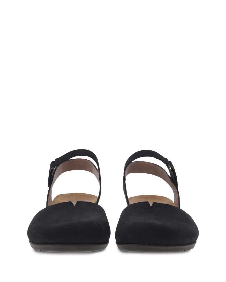 Rowan Closed Toe Sandal in Black Nubuck