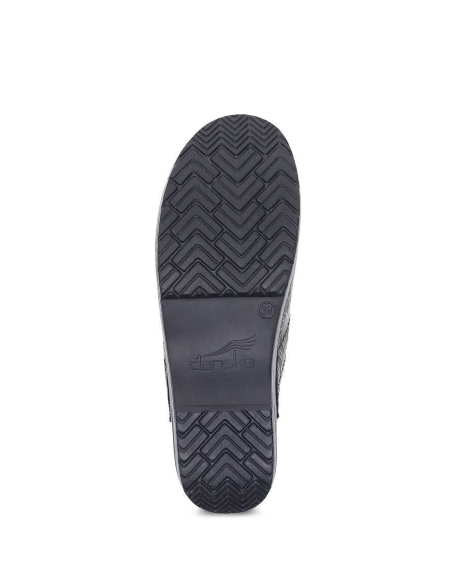 The Professional Clog in Black Tooled Leather