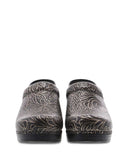 The Professional Clog in Black Tooled Leather