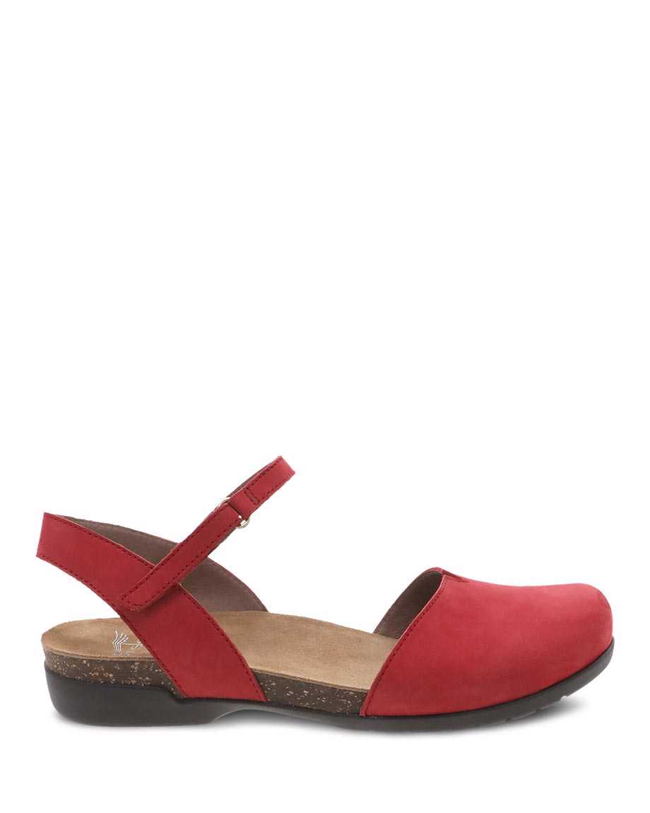 Rowan Closed Toe Sandal in Red Milled Nubuck