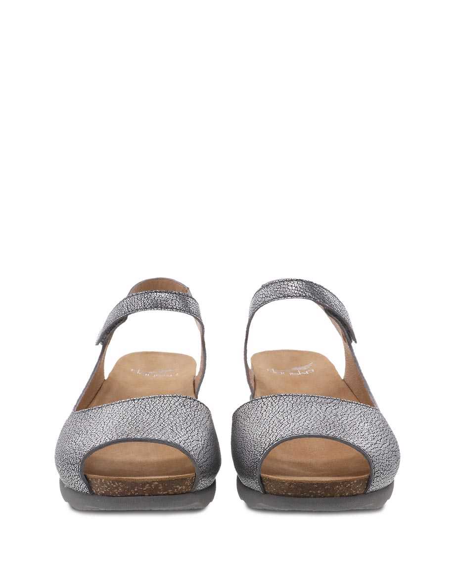 Marcy Peep Toe Walking Sandal in Pewter