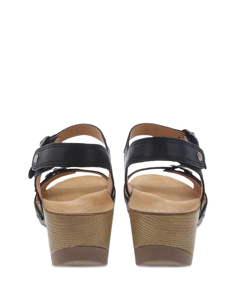 Tricia Ankle Strap Sandal in Black