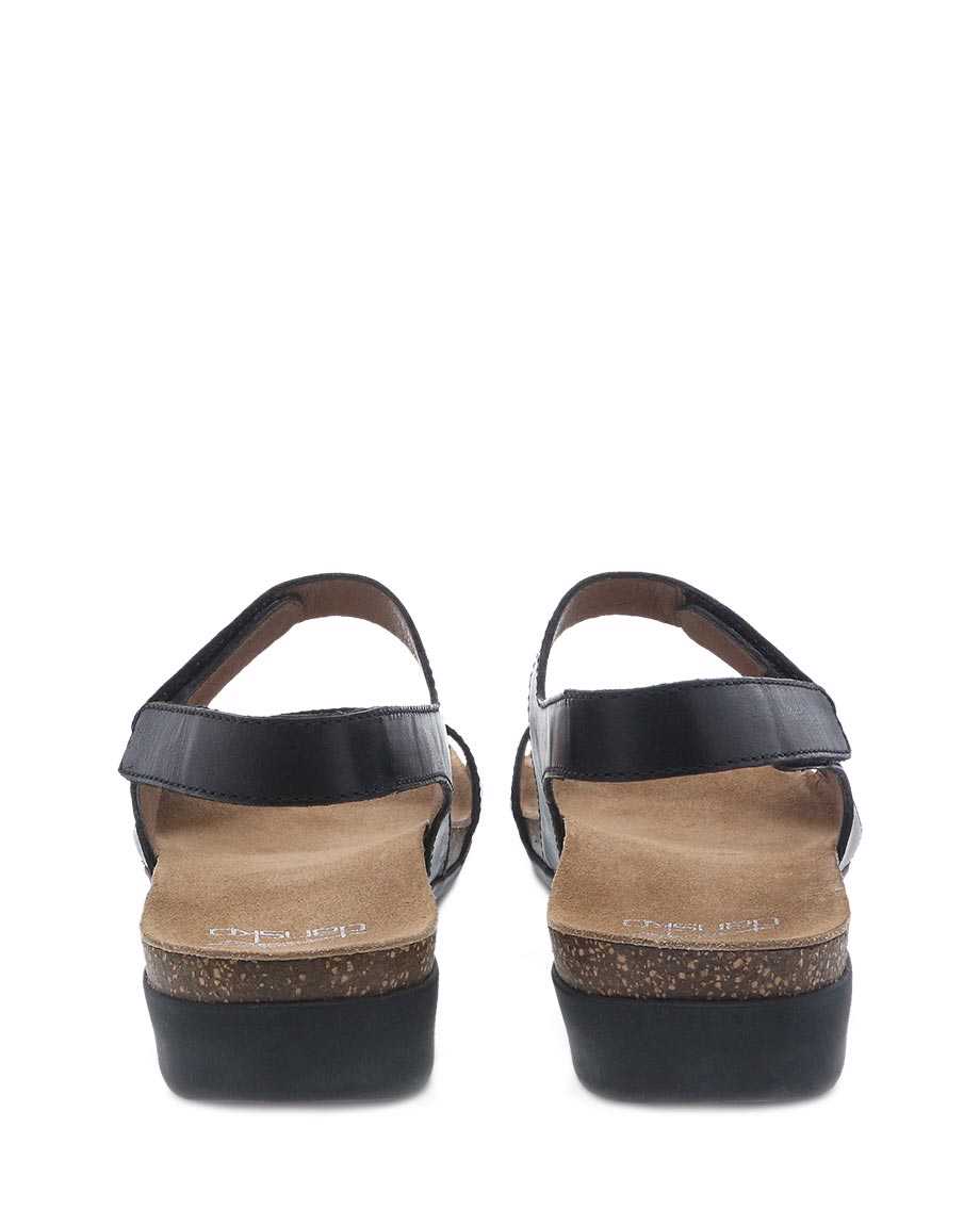 Ronda Waxy Burnished Sandal in Black CLOSEOUTS