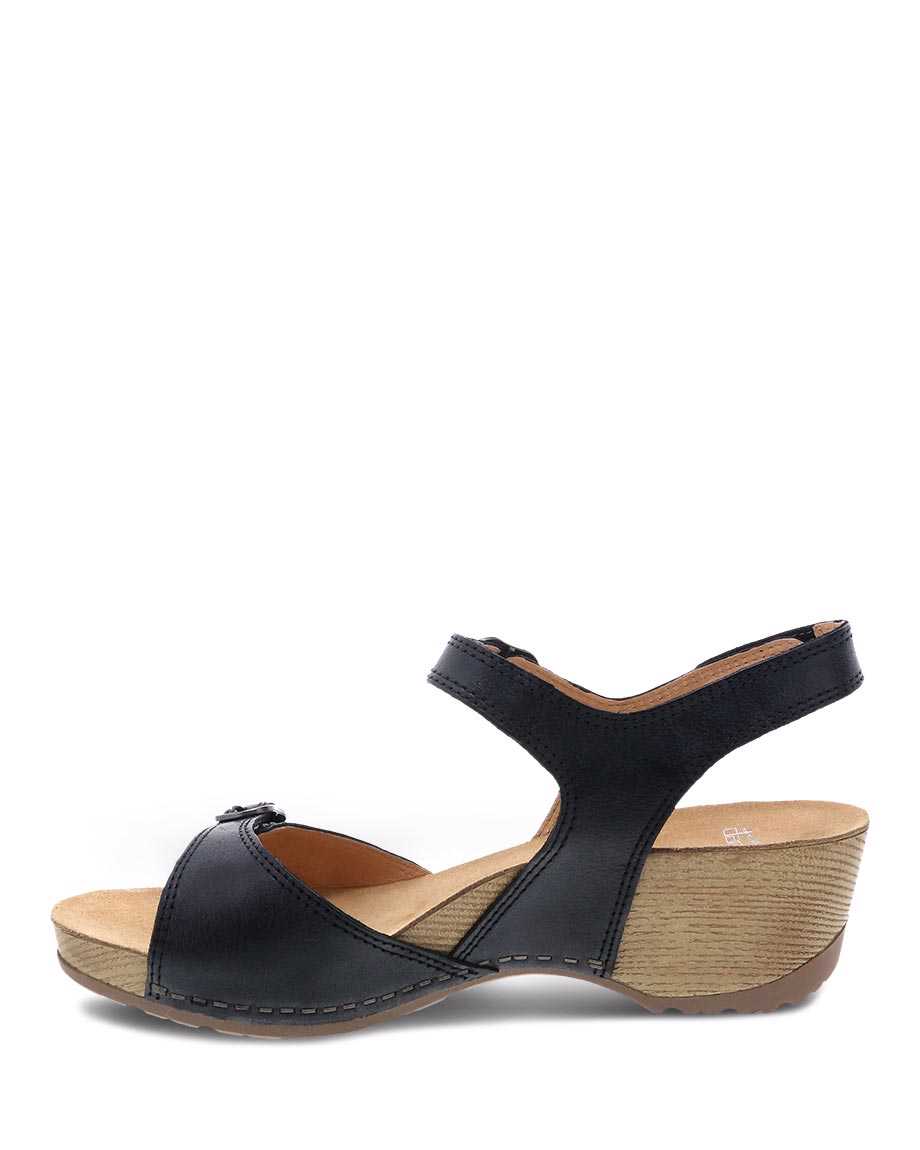 Tricia Ankle Strap Sandal in Black