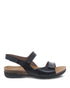 Ronda Waxy Burnished Sandal in Black CLOSEOUTS