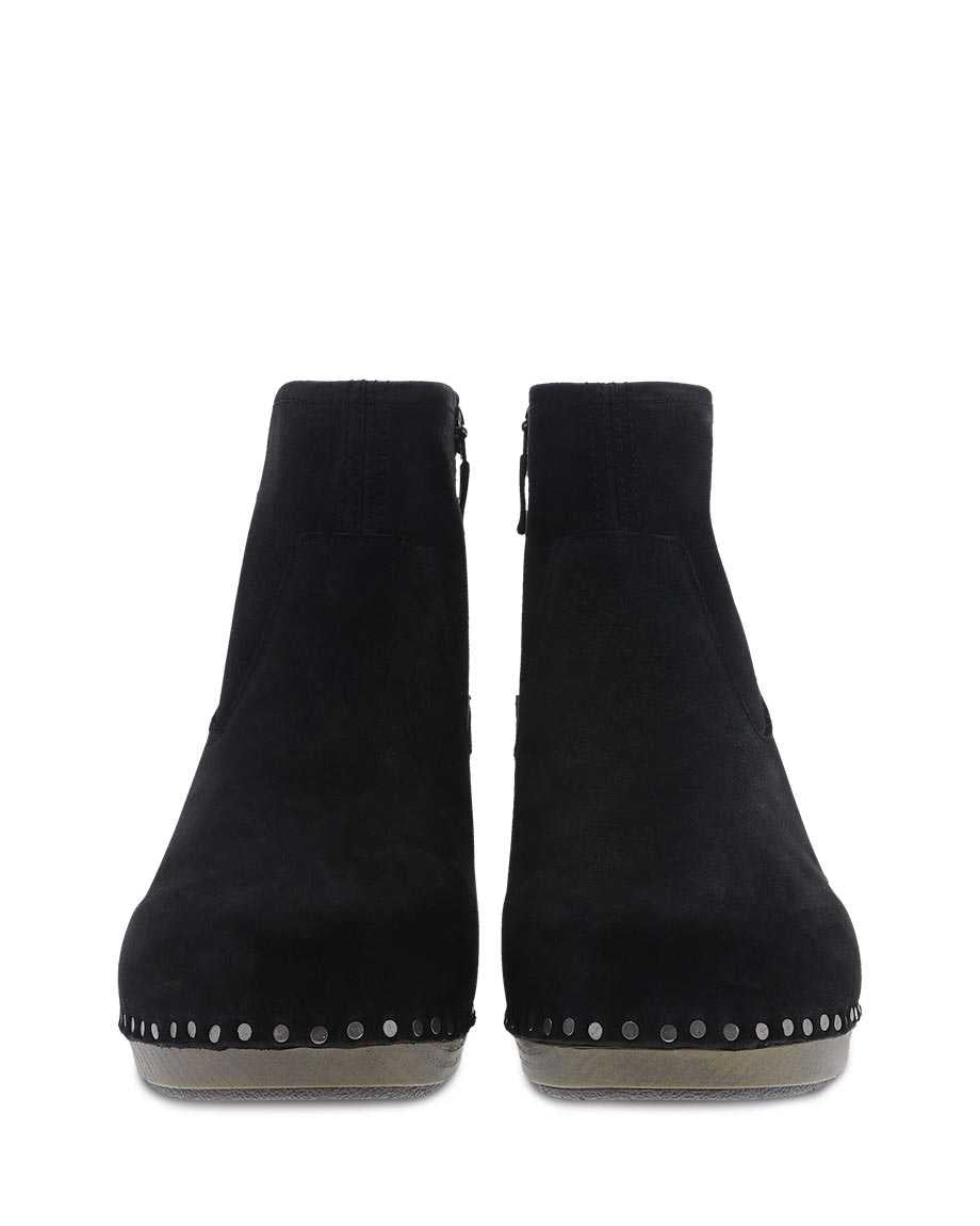 Sarah Milled Nubuck Boot in Black