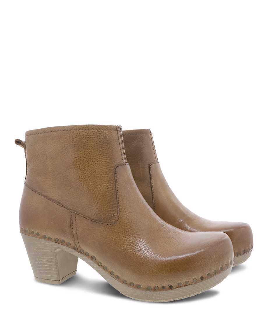 Sarah Milled Nubuck Boot in Tan