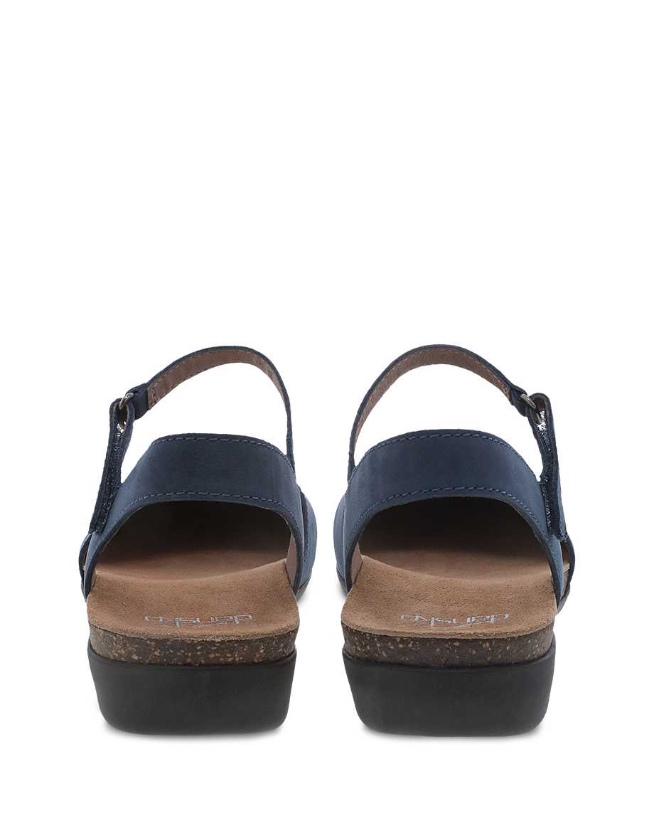 Rowan Closed Toe Sandal in Navy Nubuck