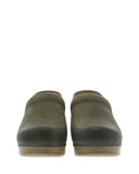 The Professional Clog in Green Burnished Nubuck Leather