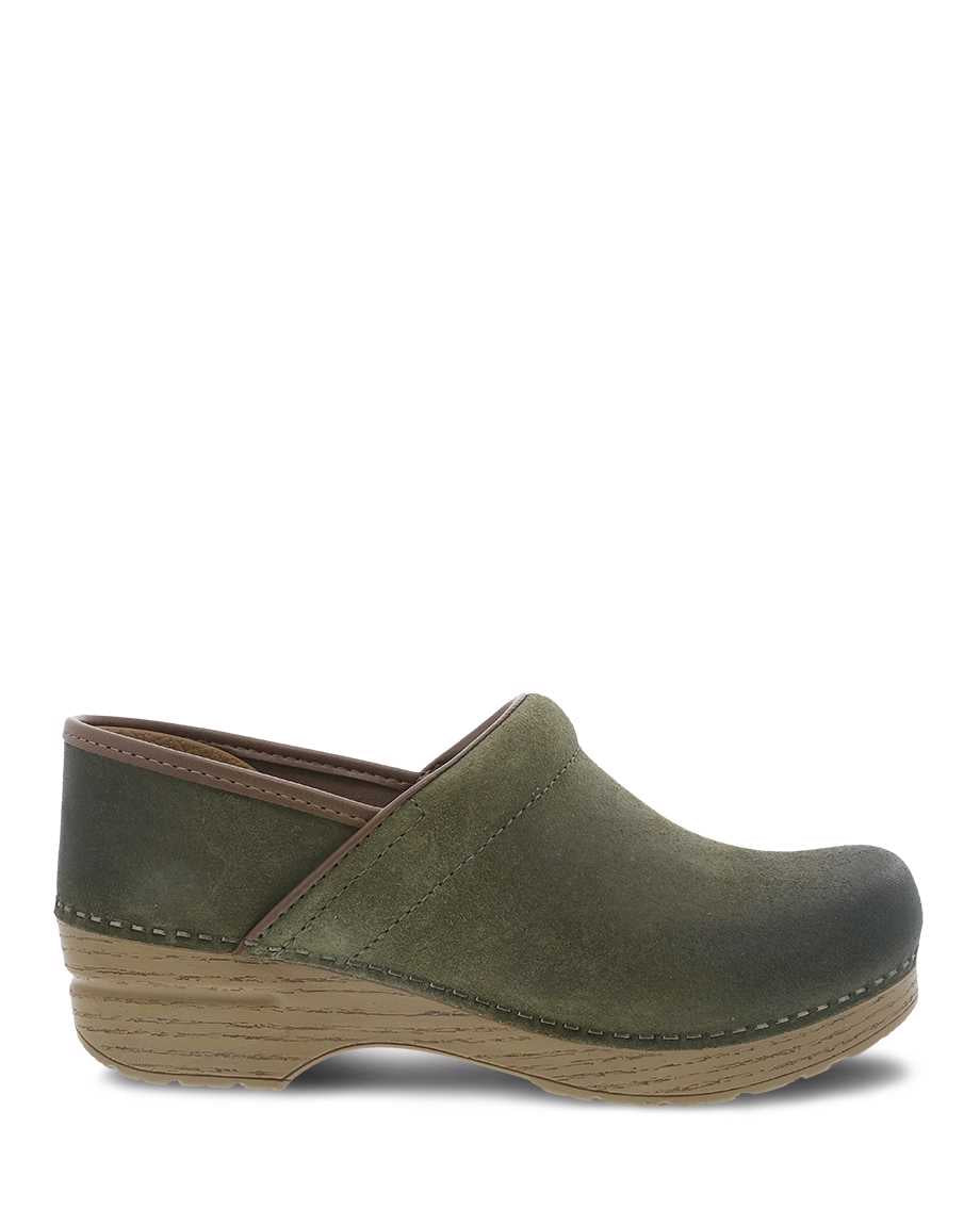 The Professional Clog in Green Burnished Nubuck Leather