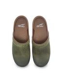 The Professional Clog in Green Burnished Nubuck Leather
